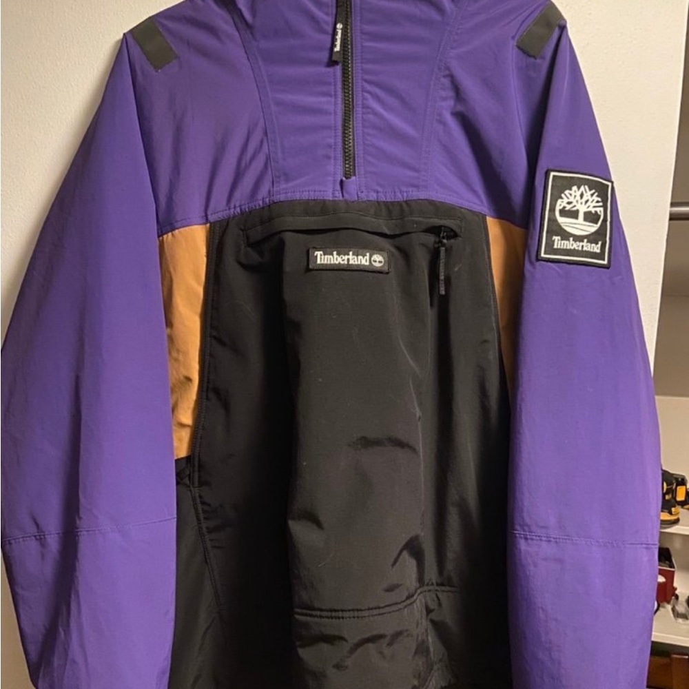 Timberland Black and Purple Jacket with Gold Detail